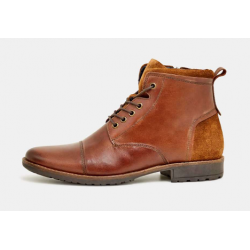 Bottines en Cuir de Buffle Homme Mephisto - Rouille Brun