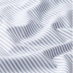 Tissu Popeline Coton Rayures Bleu Jean | Oeko-Tex - Decomod