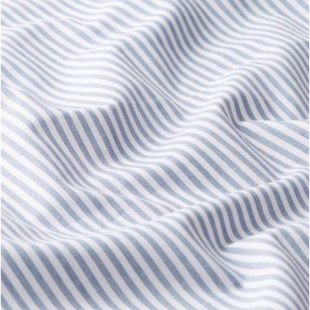 Tissu Popeline Coton Rayures Bleu Jean | Oeko-Tex - Decomod