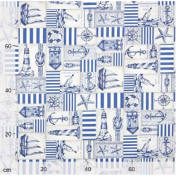 Tissu Coton Enduit Maritime Bleu Acier | Oeko-Tex - Decomod
