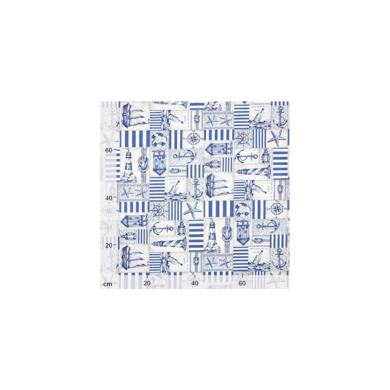 Tissu Coton Enduit Maritime Bleu Acier | Oeko-Tex - Decomod