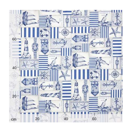 Tissu Coton Enduit Maritime Bleu Acier | Oeko-Tex - Decomod