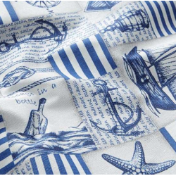 Tissu Coton Enduit Maritime Bleu Acier | Oeko-Tex - Decomod