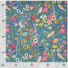 Tissu Extérieur Dralon Oiseaux et Fleurs Bleu Acier | Oeko-Tex - Decomod